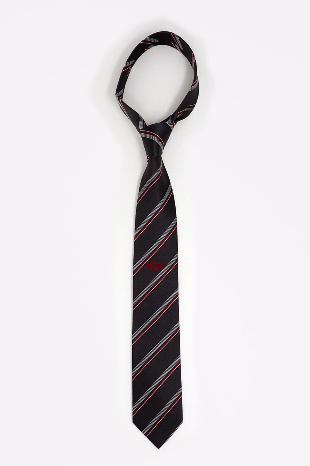 Cravatta a righe con logo FS E.444